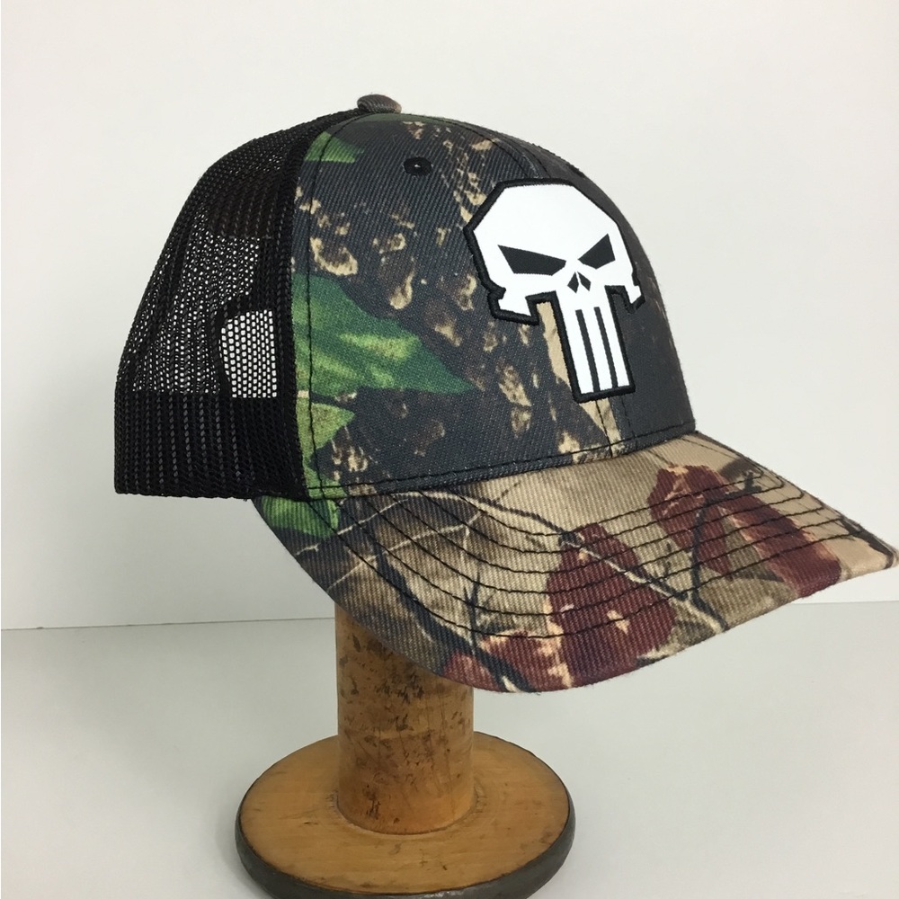 Marvel Punisher Cap Camo Men’s Adjustable Mesh Back One Size Fits Most